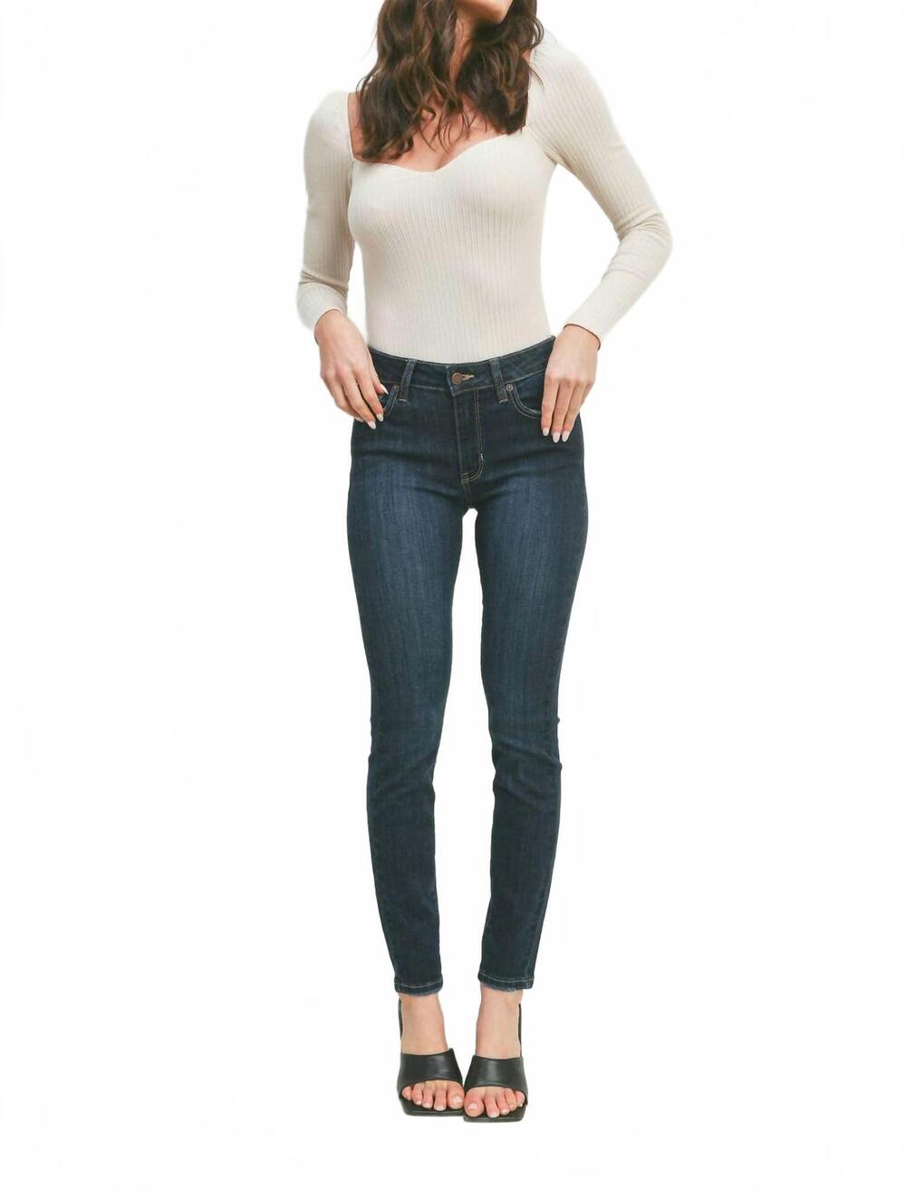 NEW JUST USA classic mid rise super skinny jeans in dark wash